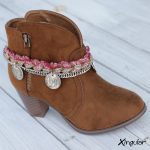 Pulsera Botas Trenza roja