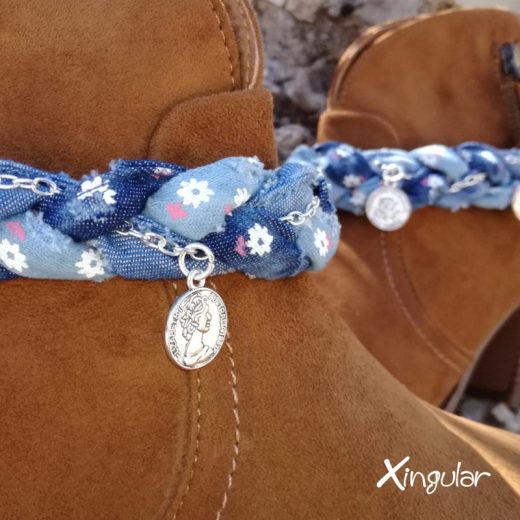 pulsera trenzada jeans detalle