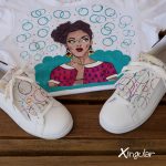 flecos zapatillas circulos pintados creatividad