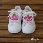 flecos zapatillas claveles rosas par juntos