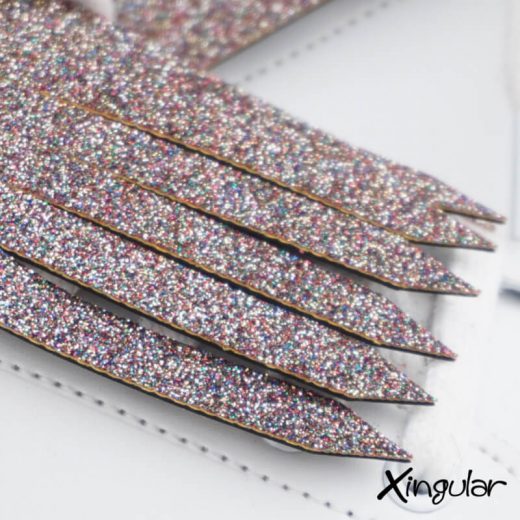 flecos zapatillas glitter detalle