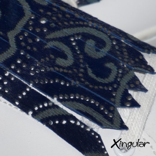 flecos zapatillas potro azul marino detalle