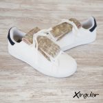 flecos zapatillas camuflaje dorado par
