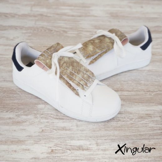 flecos zapatillas camuflaje dorado par