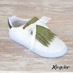 flecos zapatillas escamas pistacho metalizadas