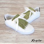 flecos zapatillas escamas pistacho metalizadas par